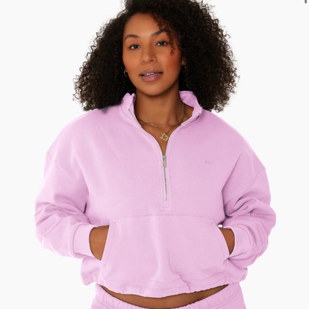 Set Active Half Zip in Charm Size Small
